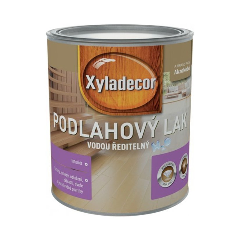 Xyladecor podlahový lak na vodní bázi, polomat 0,75L