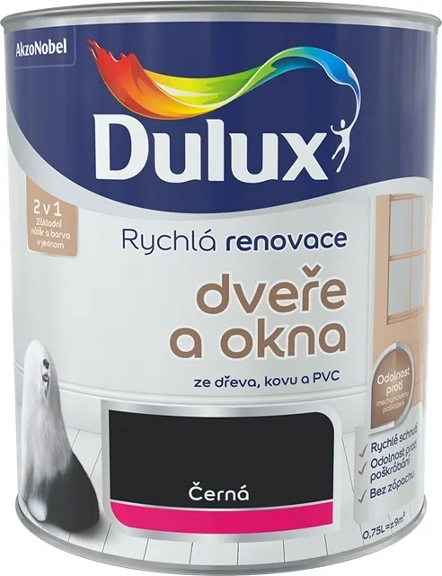 Dulux rychlá renovace dveře a okna 0,75 l - Dulux renovace: tmavě béžová